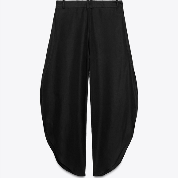 ZARA Wide-Leg Women's Pants Black Small NWT - Picture 8 of 9